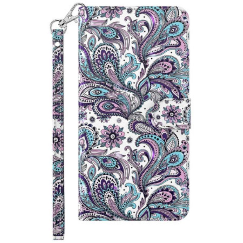 Κάλυμμα Samsung Galaxy S23 Plus 5G με κορδονι Strappy Paisley Pattern